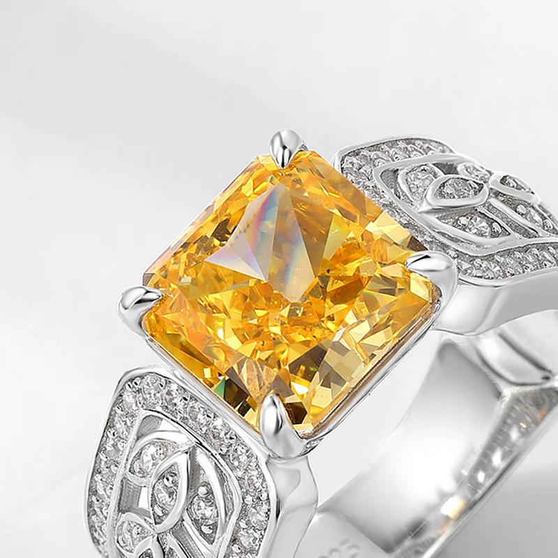 

Rings Ice Flower Cut High Carbon Finger Fashion Light Luxury