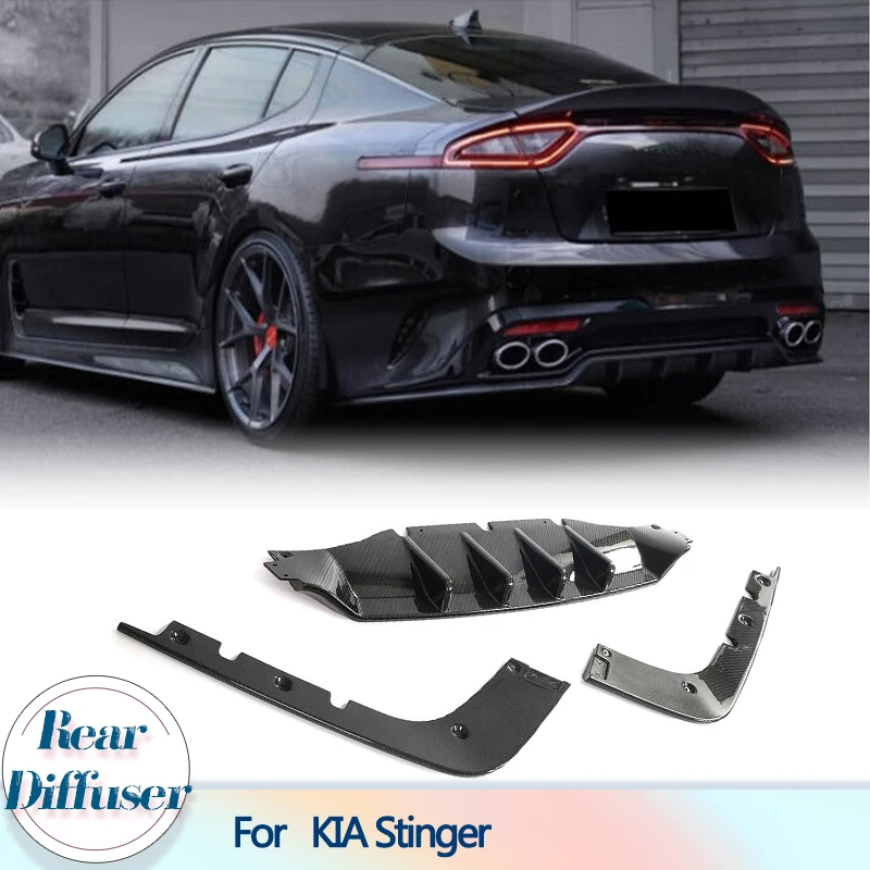 

Car Rear Bumper Diffuser Lip Spoiler For KIA Stinger GT EX Hatchback 4-Door 2018-2022 Carbon Fiber Rear Diffuser Lip Spoiler