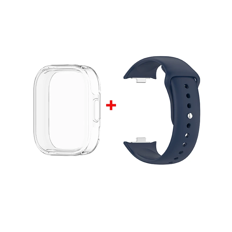 Durable Soft TPU Silicone Strap and Protective Case with Screen Protector
