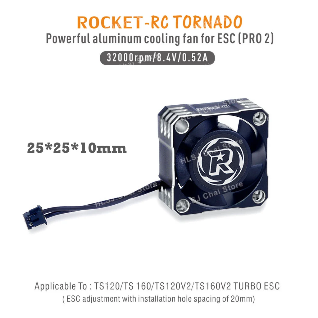 Rocket-Rc 30x30mm 40x40mm 36x36mm 50x50mm RC Motor Cooling Fan 25x25mm 30x30mm ESC Fan 3010 4010 Metal Cooling Fan Heat Radiator