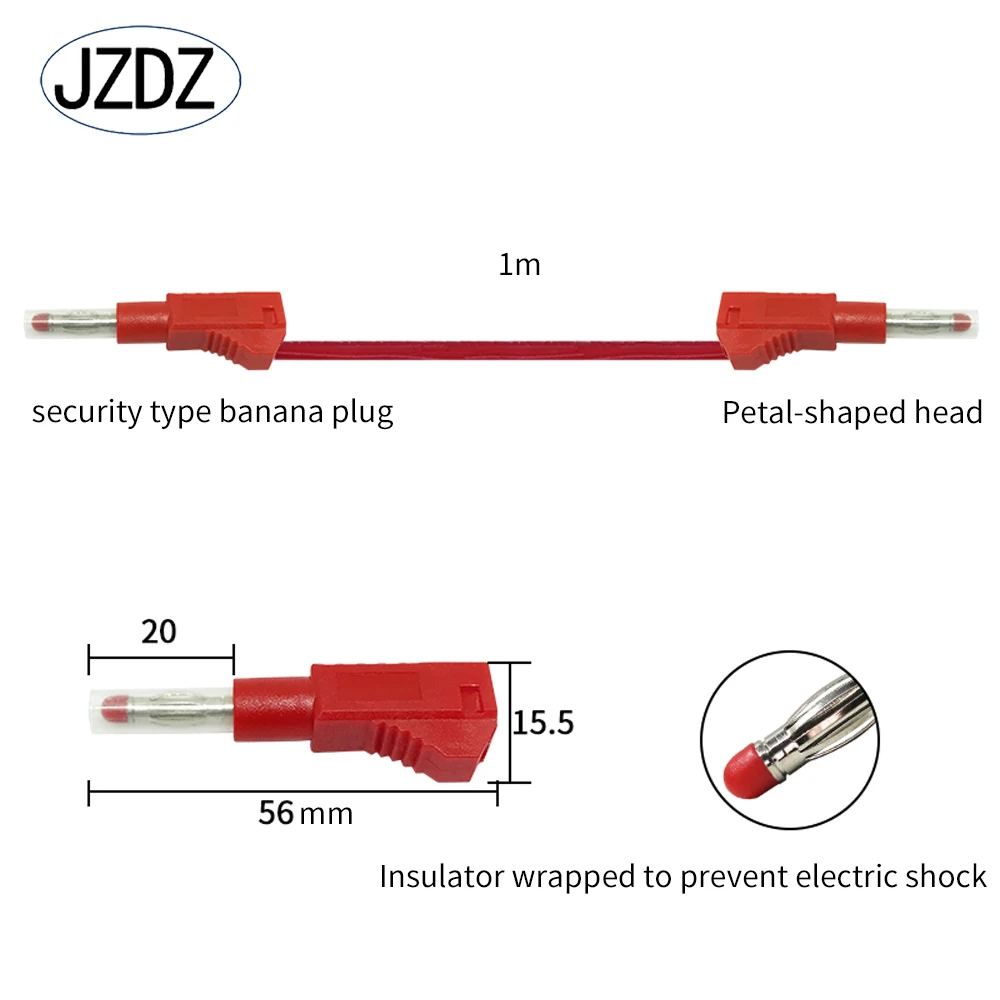 JZDZ 멀티 계량기 테스트 리드, 100cm 케이블 와이어 라인, 4mm 보안 바나나 플러그 전기 테스트 도구, DIY J.70022, 5 개