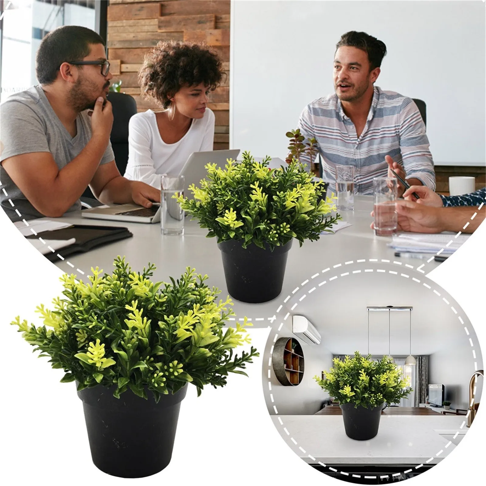 

Decorative Flower Room Living Pot Artificial Potted Flower Desk Ceramic Desktop Ornament Christmas Ornament Elegant