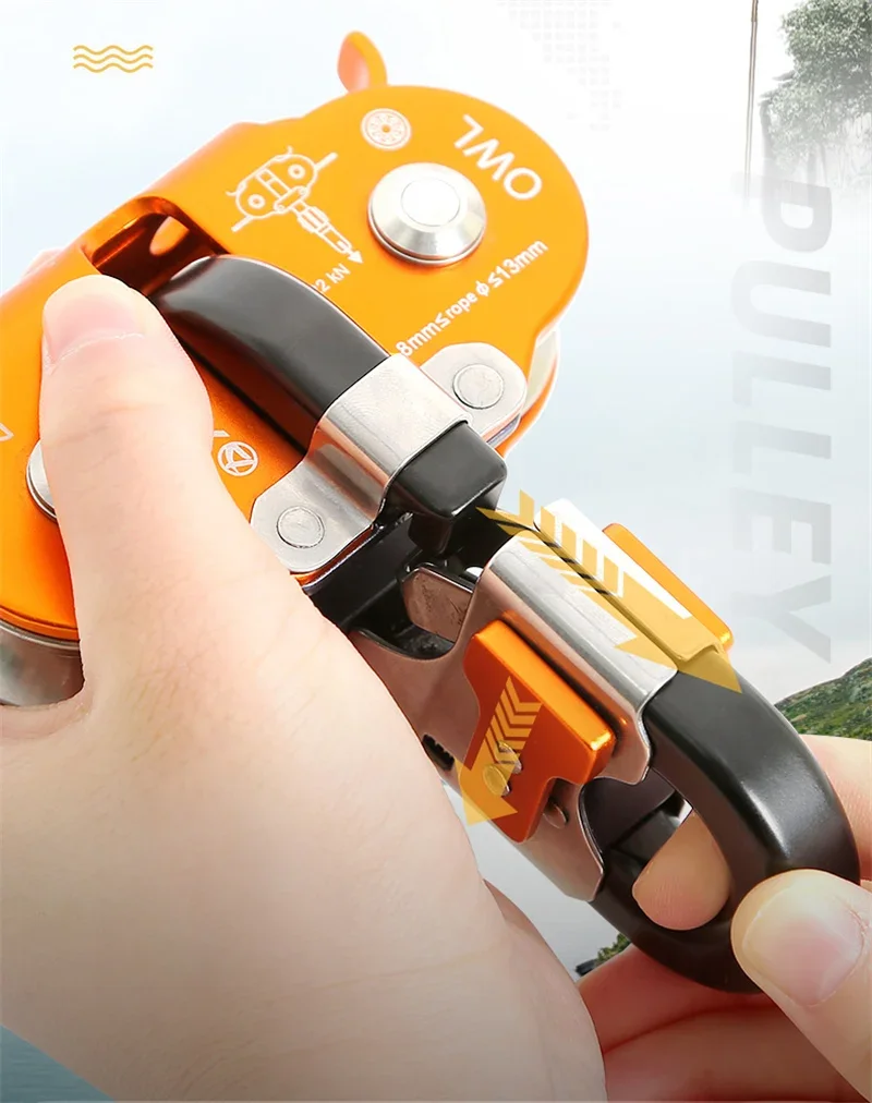 High Altitude Adventure Park Jungle  Crossing Through Equipment Owl Shape Double Pulley Built In Stell Ball Bearing 5