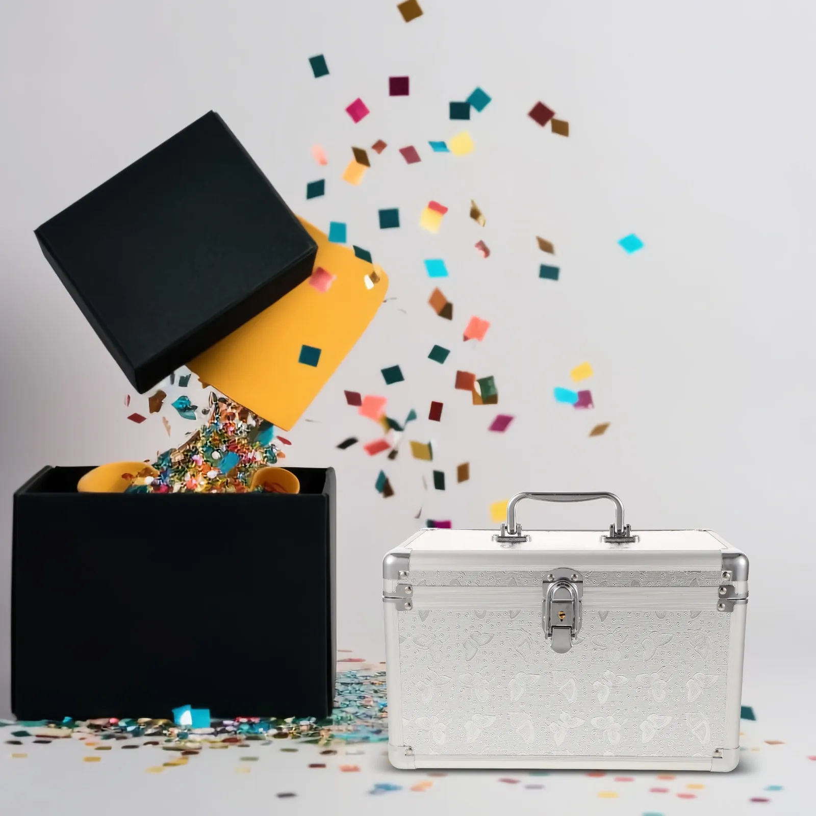 다기능 휴대용 도구 상자 소용량 알루미늄 합금 도구 상자 경량 운반 케이스 인체공학적 손잡이