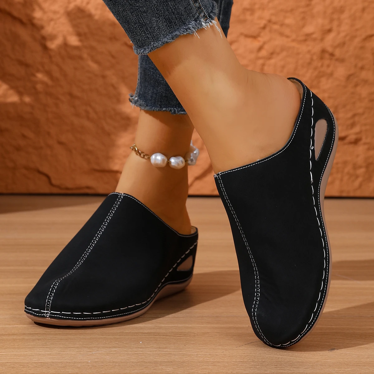 Retro Aushöhlen Dicken Absätzen Sandalen Frauen Sommer Leichte High Heels Hausschuhe Frau Plus Größe Outdoor Plattform Sandalen 43 – Detail 11