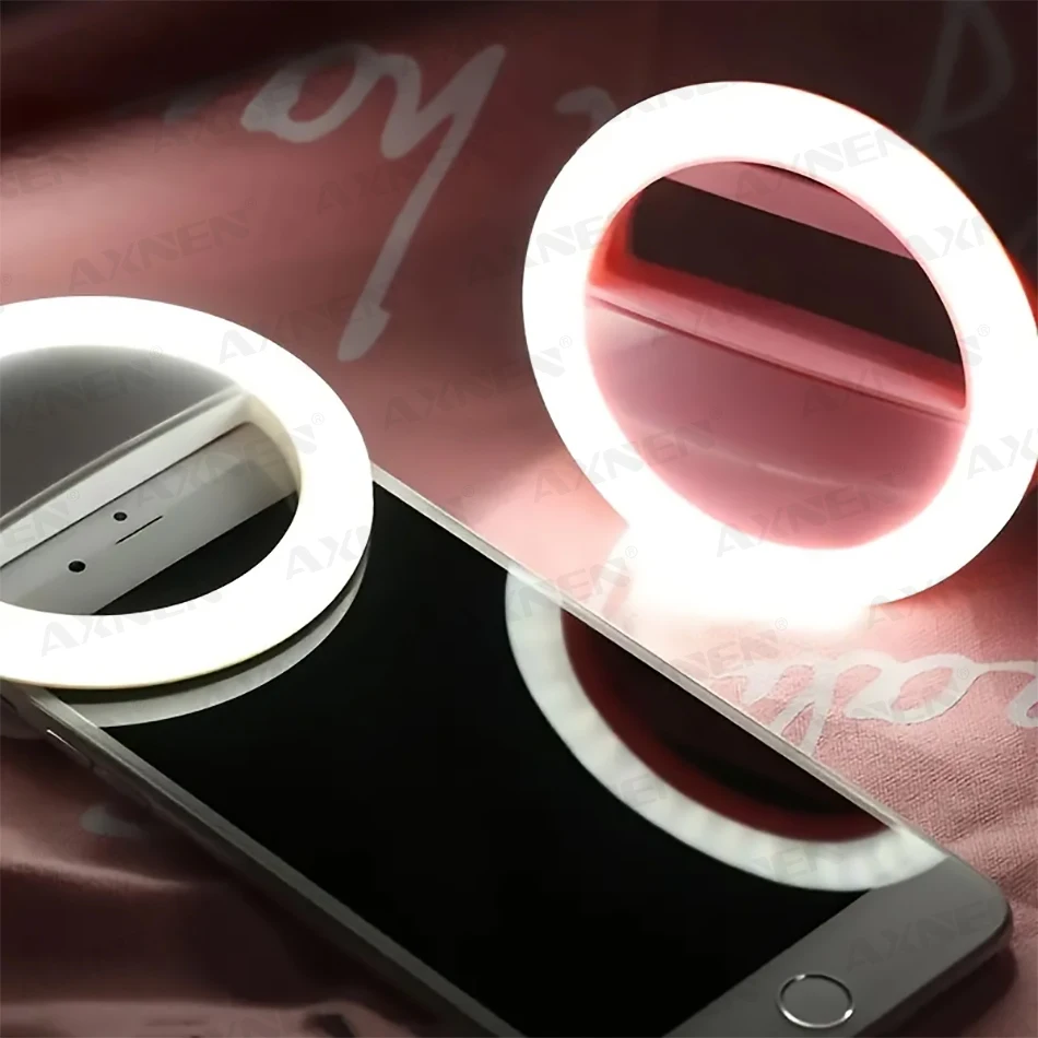 LED Selfie Ring Lamp LED Light Ring with USBcharging Phone Lens Selfie Light Mini Circular Fill Clip Compatible with iPhone Samsung Xiaomi Poco