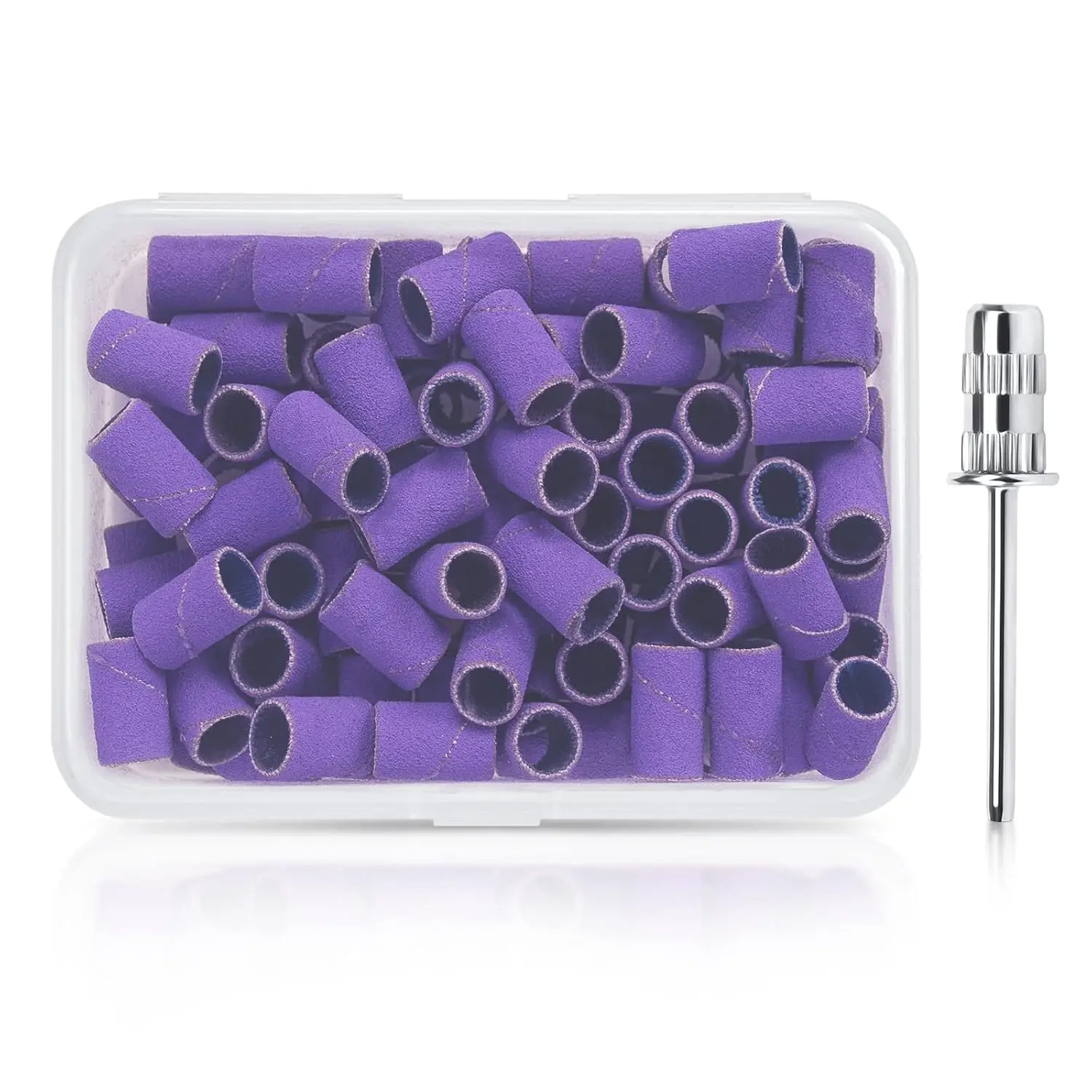 100 Pcs Sanding Bands for Nail Drill,Professional Fine Grit 150/180# Nail Drill Sanding Bands with 1 Pcs 3/32 In Drill Bit