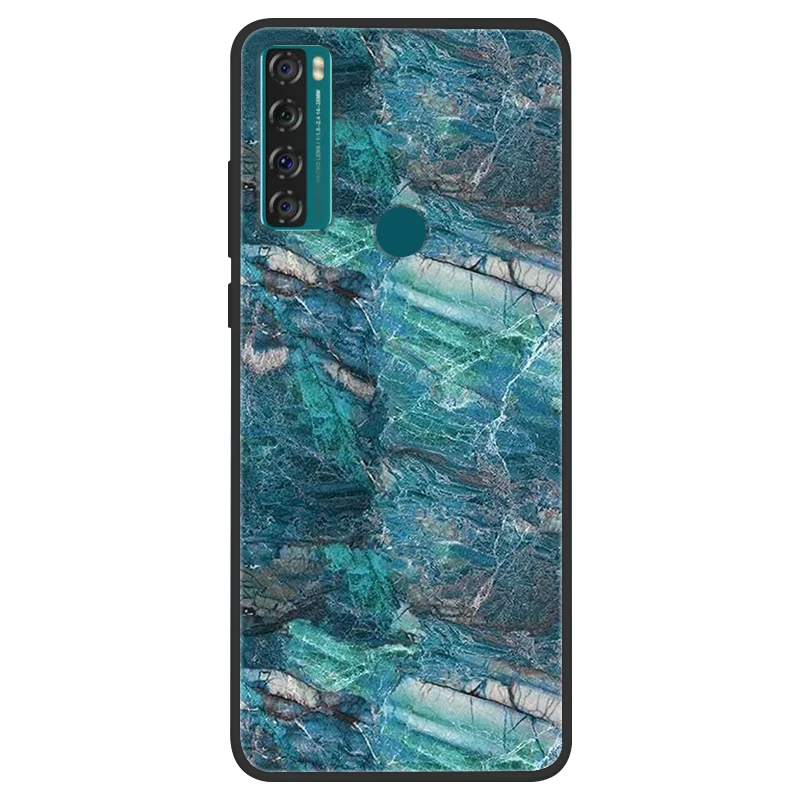 Space Painted Black Silicone TPU Case - Protective Shell Cover
