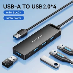 High - Speed 4 - Port USB 3.0 Hub Splitter Adapter (USB 2.0 HUB - 0.5M)