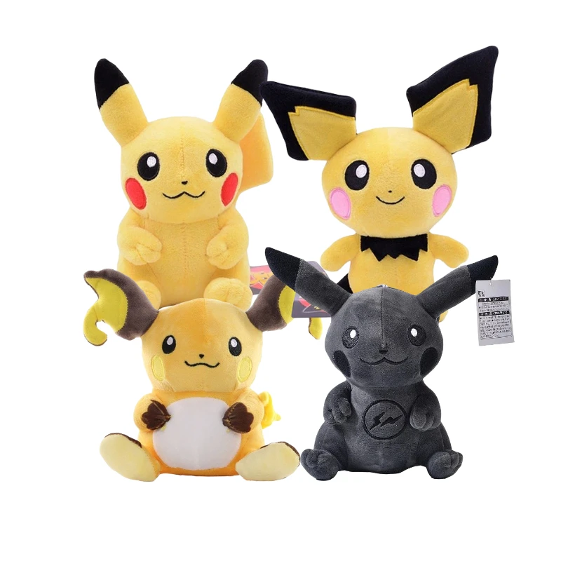 20CM TAKARA TOMY Pokemon Raichu Pikachu Plush Toys Cartoon Anime Figure Pichu Stuffed Plush Pet Model Pendant Toys Kids Gift