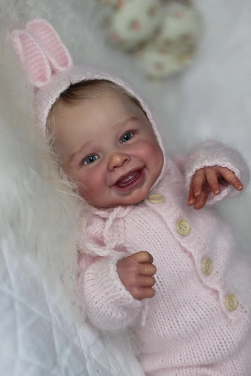 

NPK 19inch Soft Body Newborn Doll Reborn Harper Lifelike Soft Touch Cuddly Body Doll Handmade with Genesis Paint