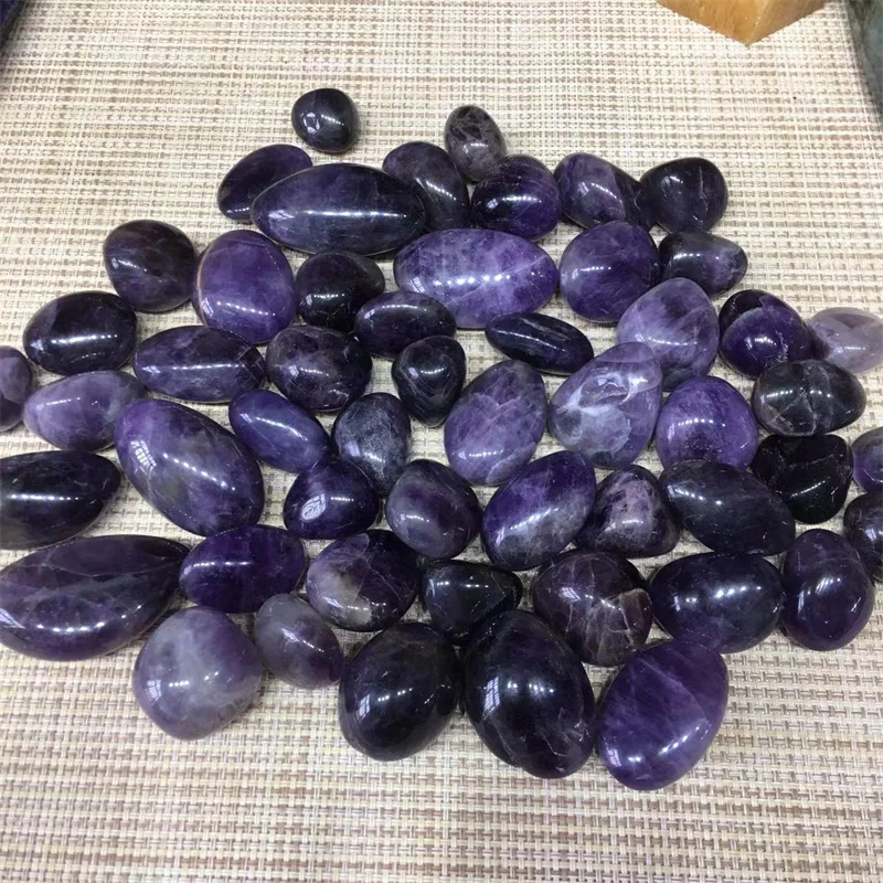 

Polished Quartz Crystal Amethyst Tumbled Stones Natural Gems Healing Gemstones Home Reiki Decoration