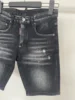 Spring and Summer 2025 New Jeans Trendy Men's Washed Grinding Patch Paint Slim-fit Micro-elastic Denim Shorts for Men 5