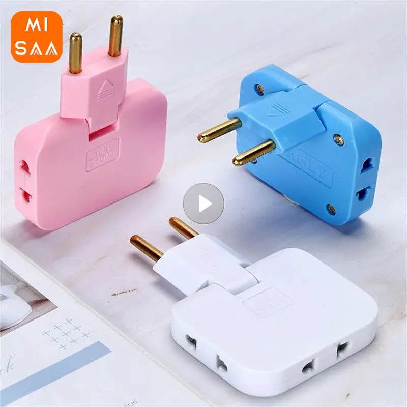 Ultrathin Expansion Plugs American And European 180 Degree Rotary Converter European Standard Two Round Flat Holes Without U Power Plug Adapter Power Socket Adapter Conversion Plug Plug Conversion Socket Universal Socket Adapter