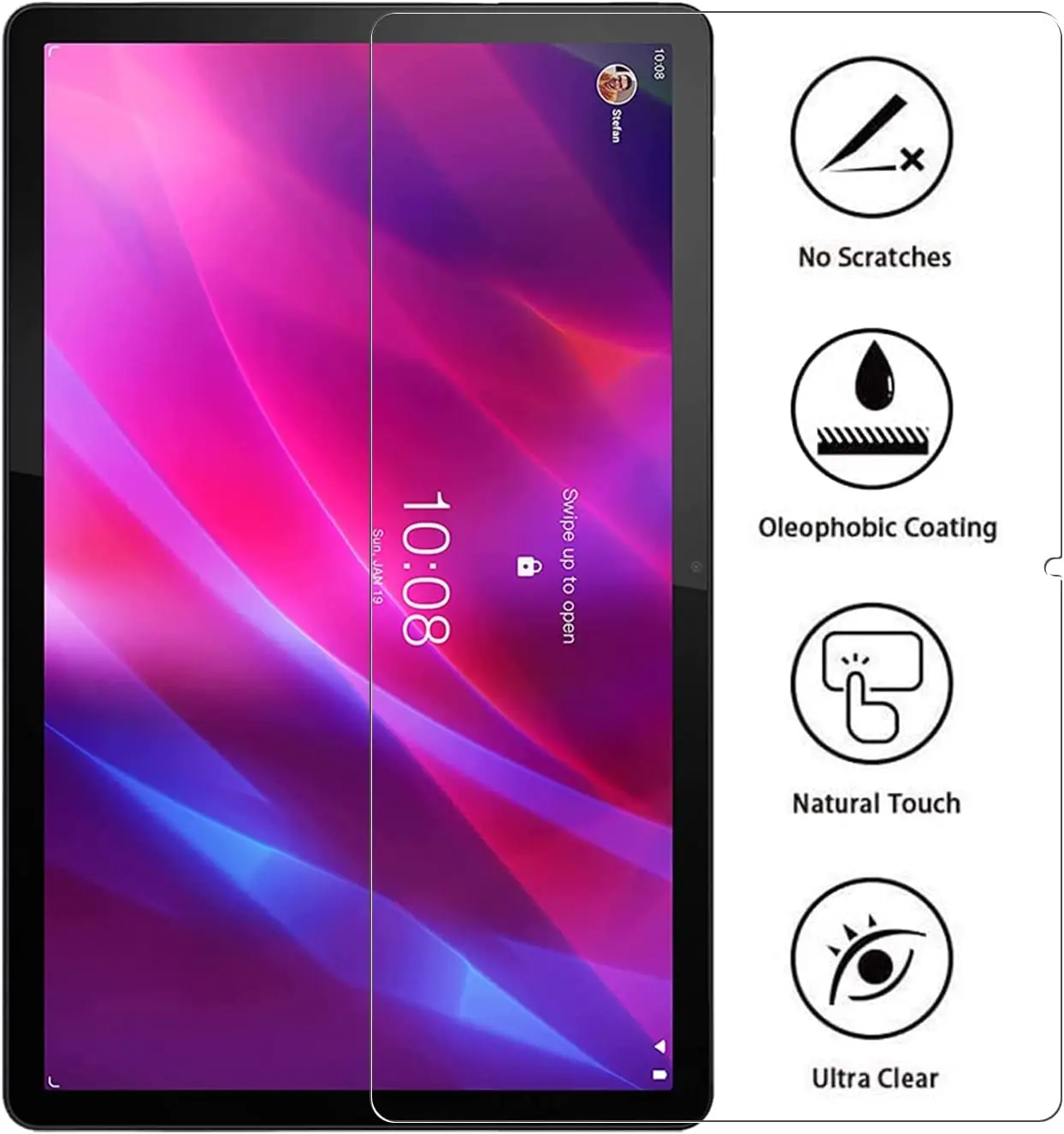 Protetor de Tela de Vidro Temperado para Lenovo Tab Película Protetora Anti Risco Transparente 11 2023 Tb-j616f Tb-j607f P11 Plus Pcs - Imagem 2