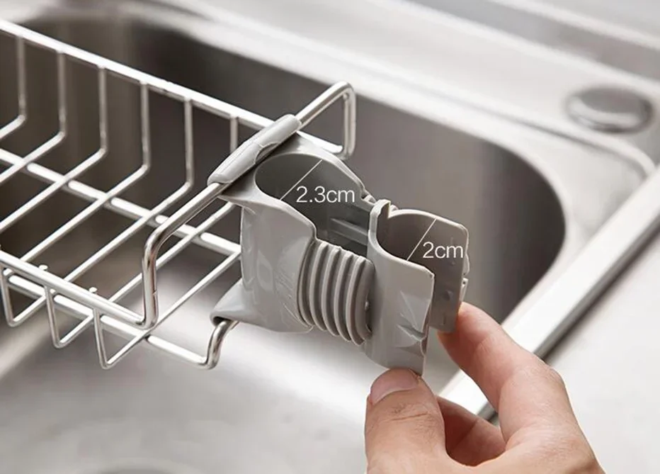 Kitchen Storage Tools Stainless Steel Rag Drain Rack Adjustable Water-saving Storage for Kitchen and Bathroom Accessories 6