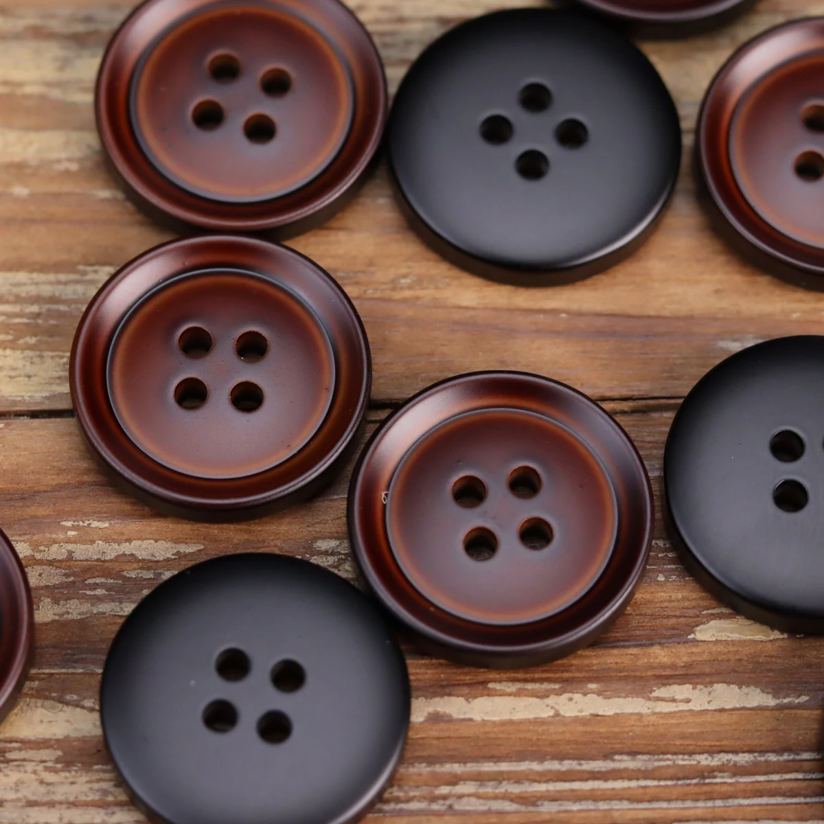 10pcs Brown Matte Button Four Hole Black Sewing Accessories For Luxury Suit Classic Casual Pants Uniform Mens Clothing Button 4