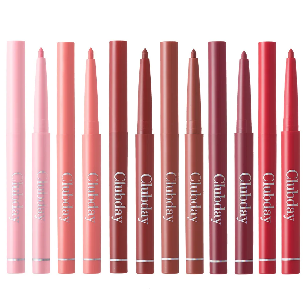 6 Nude Matte Matte Lipstick Pencil Set Waterproof Sweatproof Non-Stick Cup Non-Fade Swivel Hook Lip Pencil 6