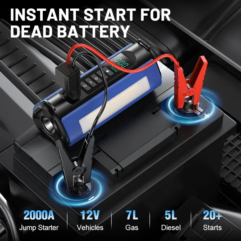 1500A Jump Starter with Air Compressor 2