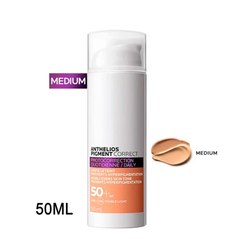 

Original Anthelios Pigment Correct PhotoCorrection Daily Tinted Cream SPF50 Face Sunscreen Brighten Whitening Care 50ml