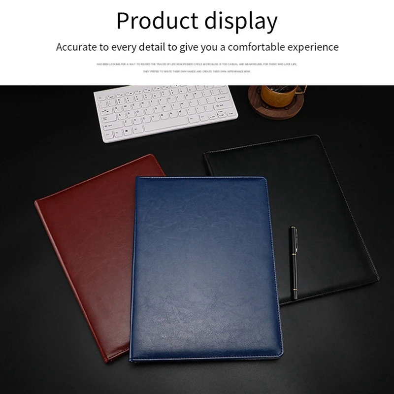 A4 PU Padfolio 파일 폴더, 포트폴리오 비즈니스 문서 거치대, 금속 클립보드 패드, 문서 정리함 거치대