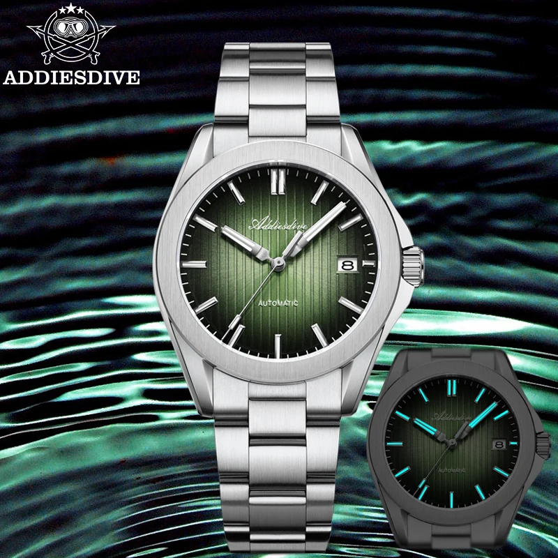 週末SALE【ADDIESDIVE】AD2080 三針自動巻き腕時計　グリーン 週末SALE【ADDIESDIVE】AD2080 三針自動巻き腕時計 グリーン