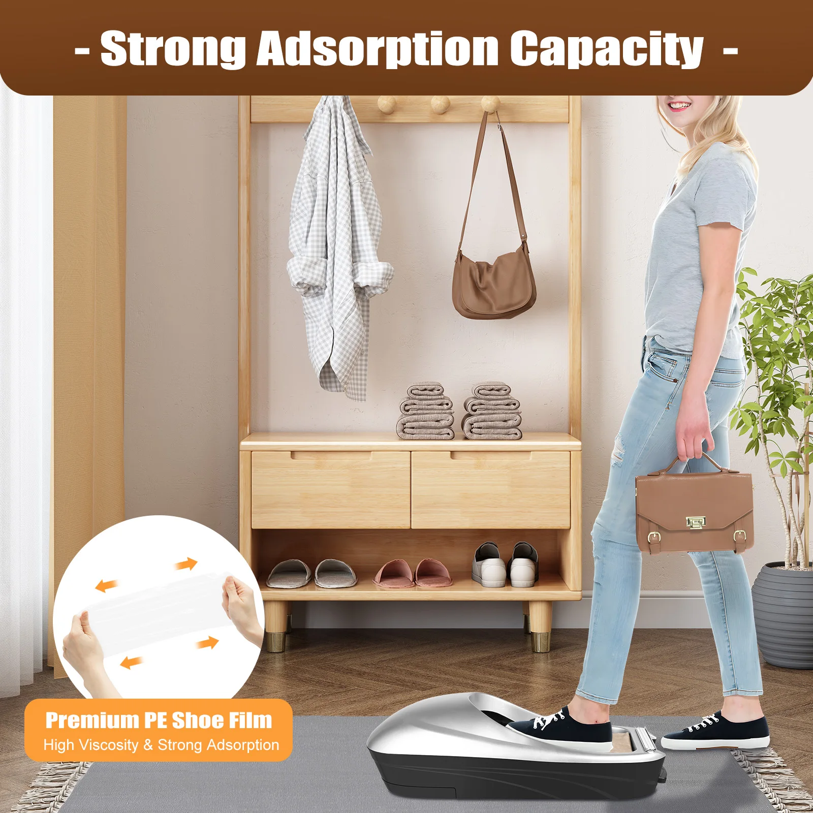 Automatic Shoe Cover Dispenser with Shoe Film Roll