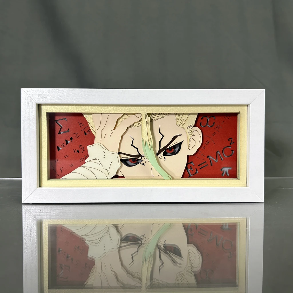 Paper Cut Out Anime Led Light Box Dr Stone Desk Light for Bedroom Decoration Child Birthday Gift Manga Table Lamps Lightbox 3