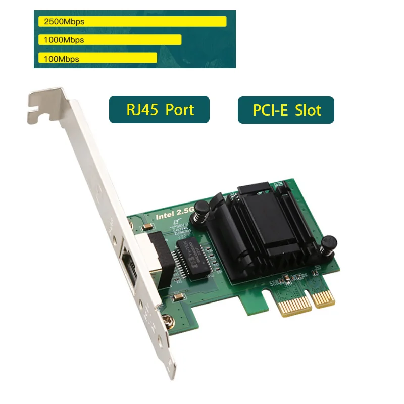 

PCI-E 2.5G Gigabit Ethernet Network Card Fast Ethernet RJ-45 LAN Adapter Game PCI-E Card 10/100/1000Mbps Network Adapter for PC