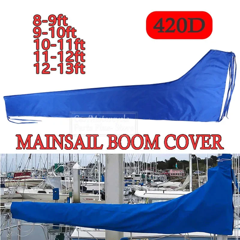 Waterproof Mainsail Boom Cover 2.45m-3.96m 420D Boat Cover Anti UV Windproof Sunshade Sail Blue Anti Scratch Dustproof boat cover,fishing boat cover