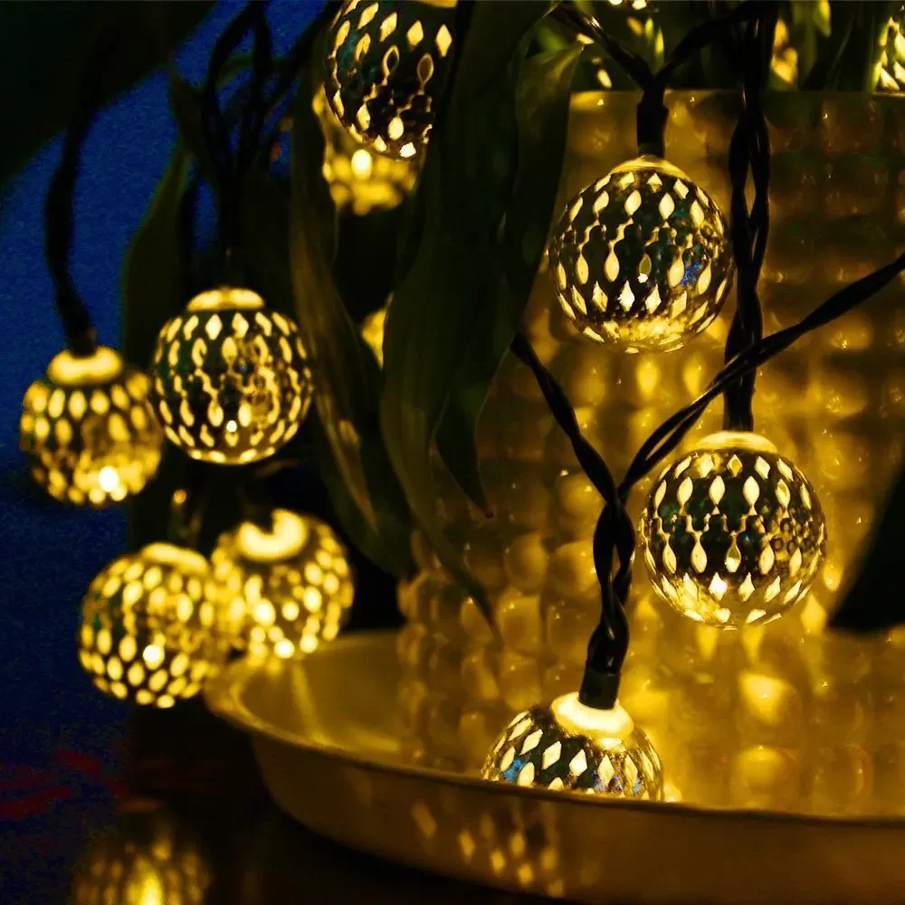 Catena luminosa solare, 5 m, 20 LED, 8 modalità, impermeabile, per giardino, patio, Ramadan, Natale (luce colorata) | Leroy Merlin