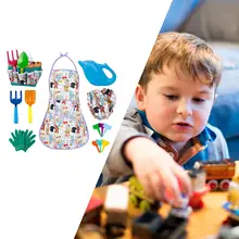 

Kids Gardening Tool Watering Can 2 Rake Outdoor Toys for Ages 3+ Birthday Activity Set Rabbit Pattern