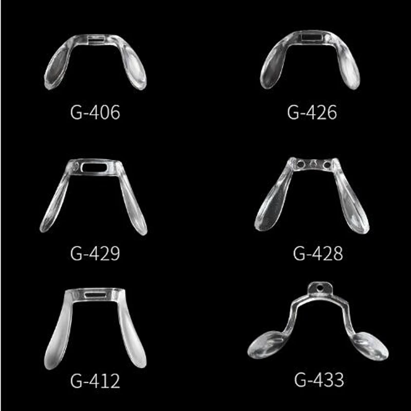 Shape U Style Connected Nose Saddle Octagonal Eyeglasses Soft Nose Pads For Insert On Glasses Translucent Anti-Slip Pad glasses nose pads