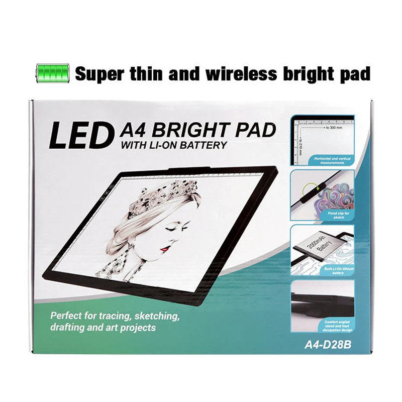 A3 Light Pad Wireless Battery Powered Light Box 6 Levels of Brightness Light  Board for Tracing Diamond Painting, Sketching X-ray - AliExpress