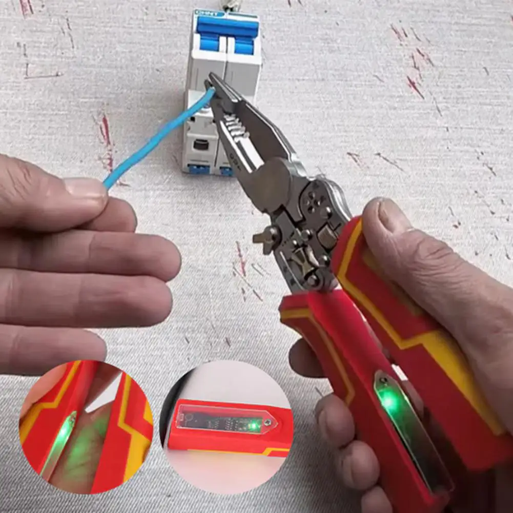 Vanadium Steel Wire Stripping Pliers with Voltage Tester for Electrical Work
