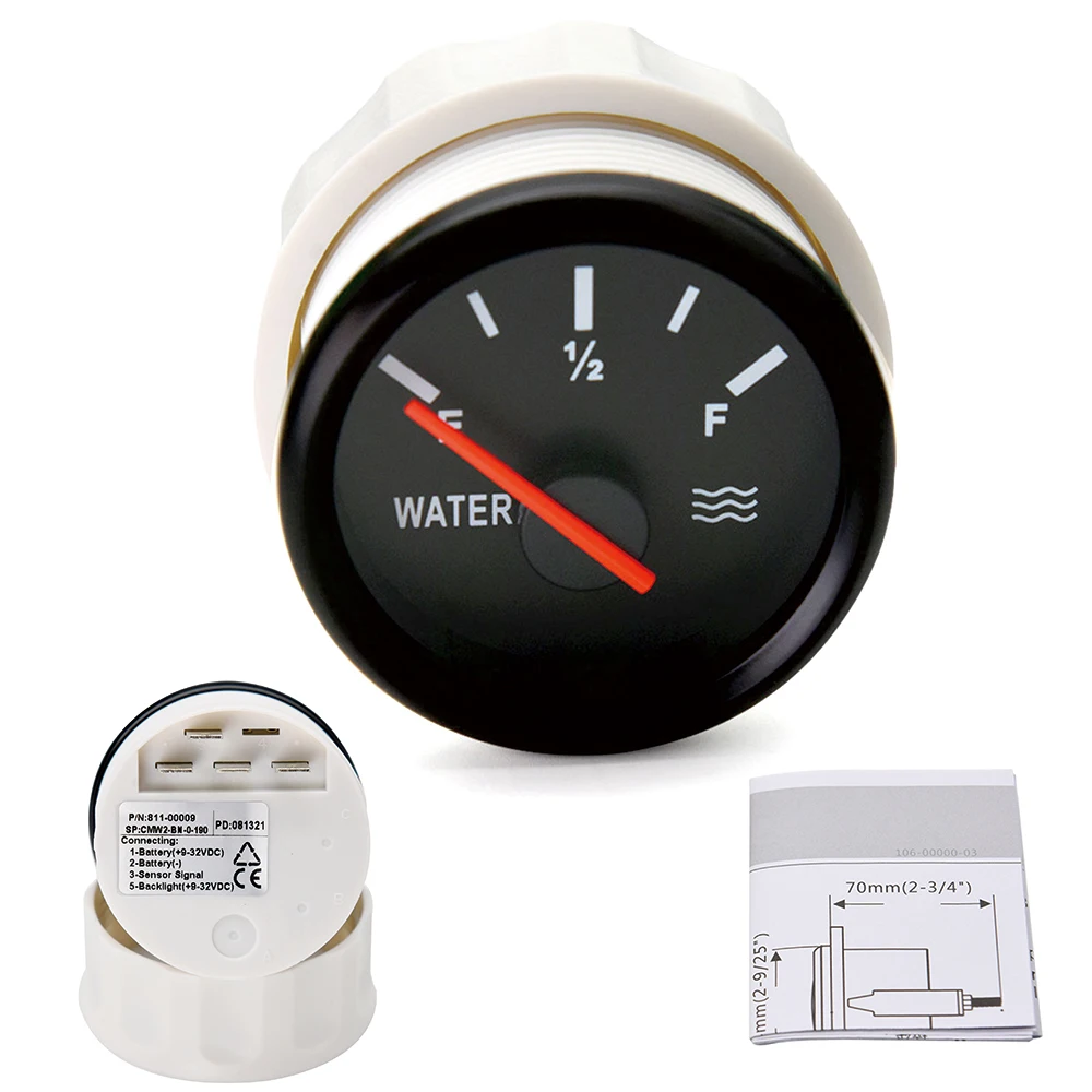 52mm Waterniveaumeter Waterniveausensor 0~190 Ohm Met Rode