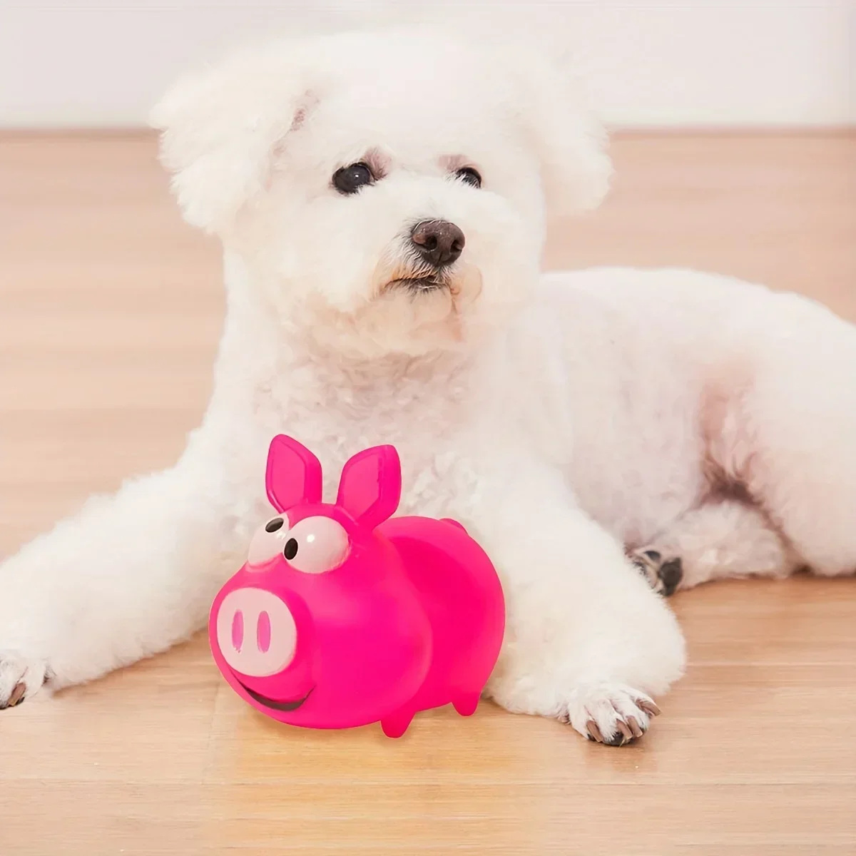 1pc-rubber toy creative voice little monster, gnash-resistant one-eyed monster pig pig dog toy