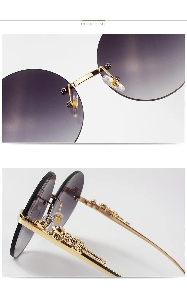 Leopard Leg Sunglasses For Women & Men Vintage Alloy Round Pilot_voghion.com