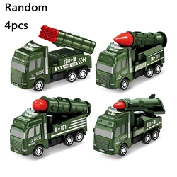 6 - Piece Mini Inertial Pull - Back Construction Toy Car Set (Army green)