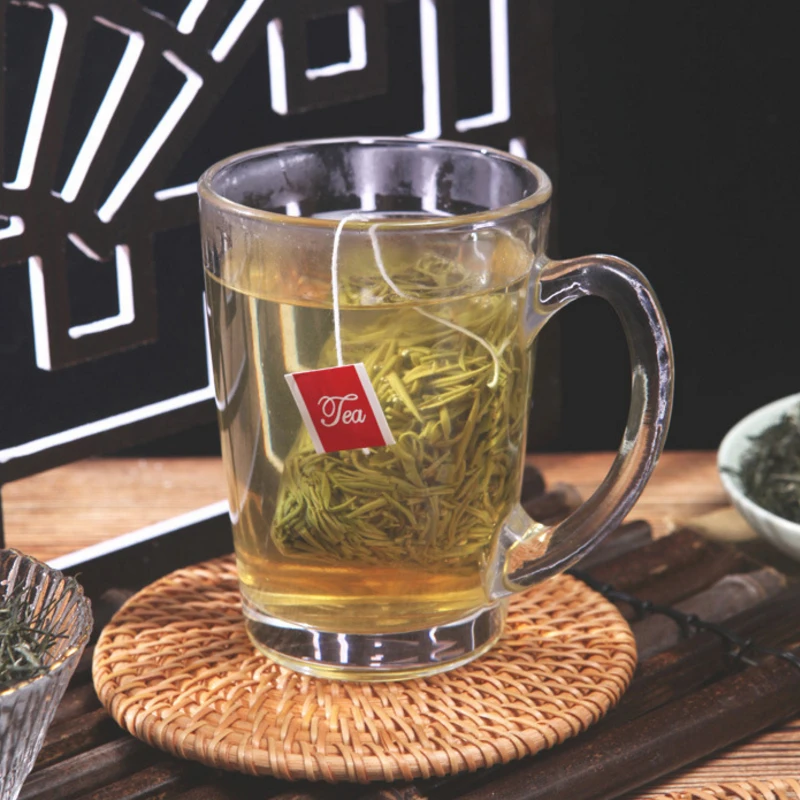 PLA Biodegraded Corn Fiber Mesh Tea Packing Bag Filters Pyramid Shape Heat Seal Teabags 1000/lot tea bags