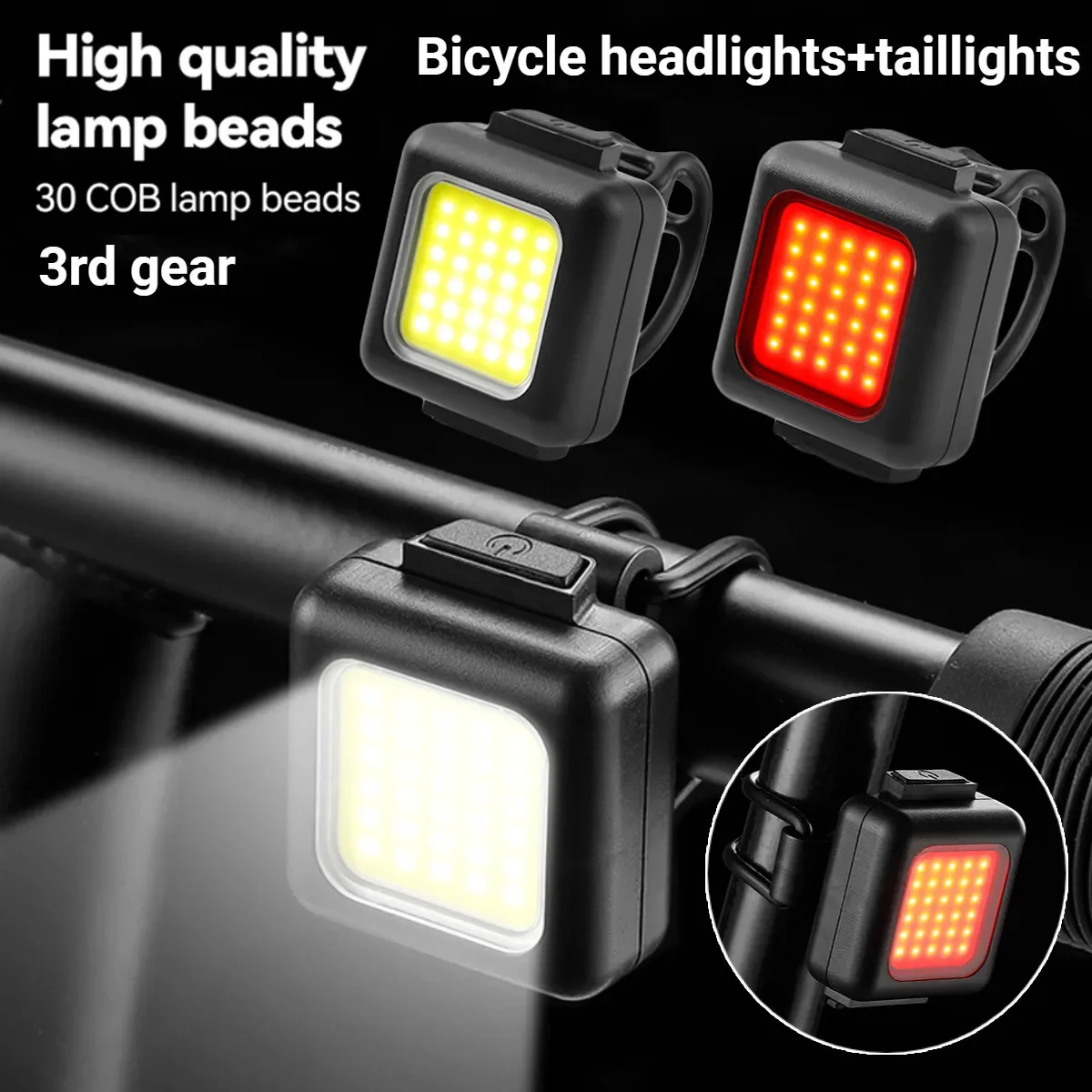 RechargeableBikeLightsBikeFrontLightsRearLampTaillight