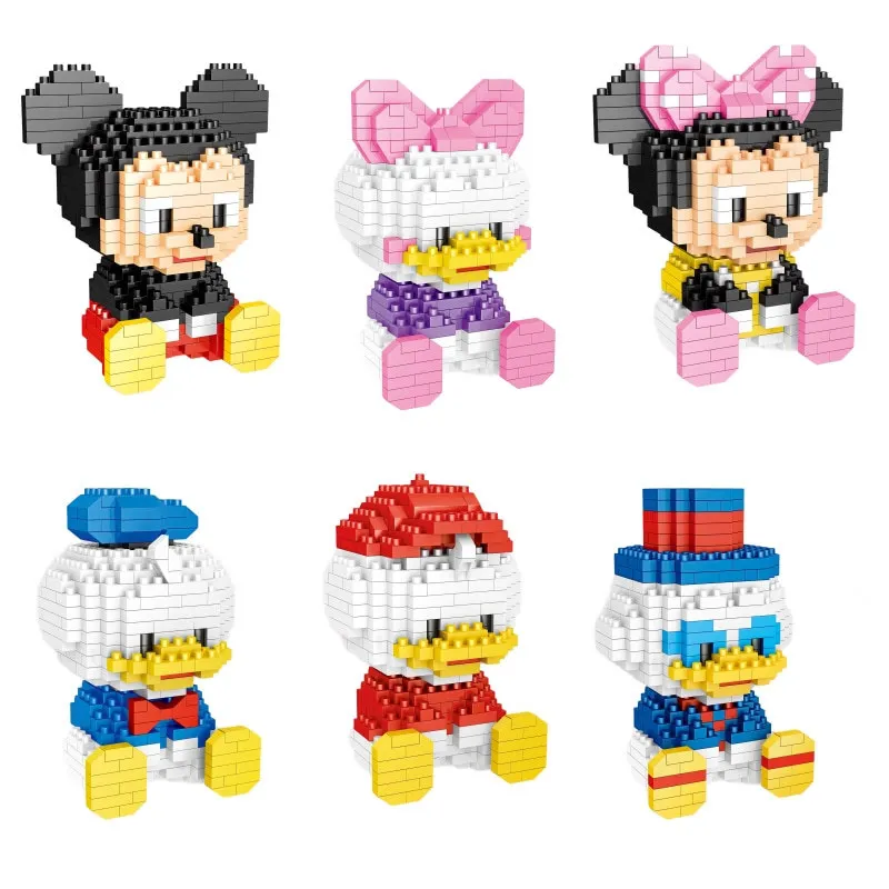 

Mini Blocks Minnie Figure Cartoon Mickey Bricks Q Anime Building Toy Juguetes Chip Dale Model Kids Gifts Girls Present Birthday