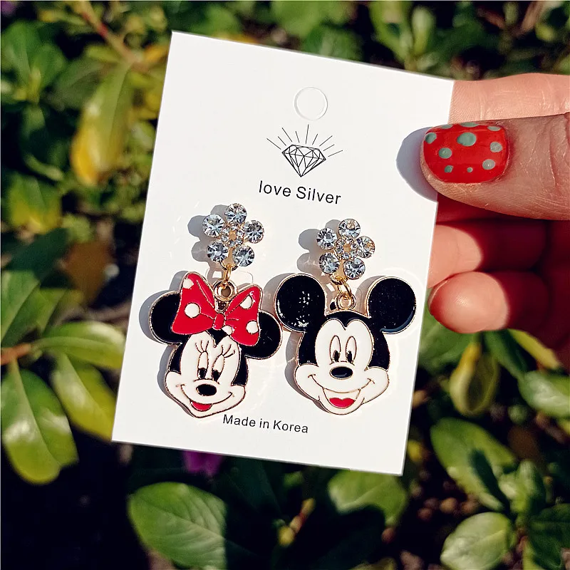 

Disney Mickey Minnie Mouse Earrings Stitch Jewelry Cartoon Asymmetric Heart Stud Earrings Charm Earrings Jewelry Accessories