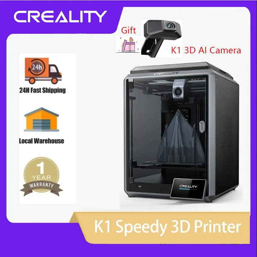 

CREALITY 3D Printer K1 Printers 600mm/s High Speed with 4.3''Color Touchscreen 220*220*250mm Printing Dual-gear Direct Extruder
