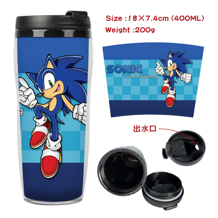 

Sonic Peripheral Double-layer Heat-insulated Plastic Cup Two-dimensional Men and Women Models Sports Kettle Water Cup Teacup