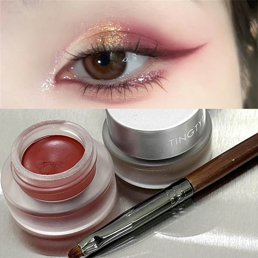 3-Color Eyeliner Eyebrow Gel Cream With Brush Waterproof Lasting Non Smudging Matte Red Brown Easy Wear 3 In 1 Korean Makeup eyeliner pencils liquid eyeliner eyeliner pen eyeliner stamps powder eyeliner