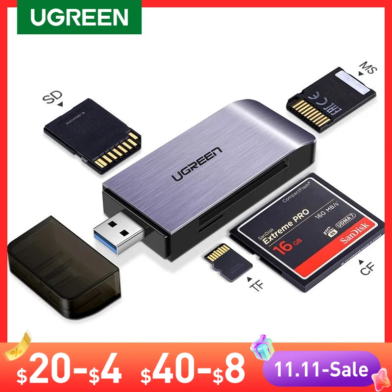 Ugreen Usb 3.0 Card Reader 4 1  Cf Adapter Memory Card Reader - Usb 3.0 Card  Reader - Aliexpress