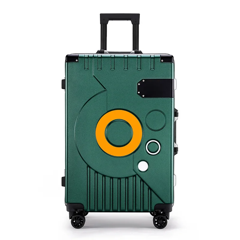 New men's and women's suitcase,20 inches,aluminum notebook Pocket on the front frame,TSA PC luggage,With Lock Rotating Wheels