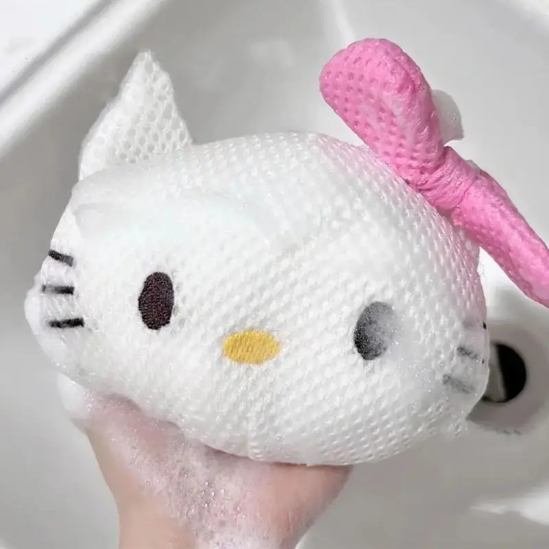 

New Summer Anime Sanrio Hello Kitty Bath Ball Cute Cartoon Image Kuromi Cinnamoroll Bubble Ball Practical Bathroom Supplies Gift