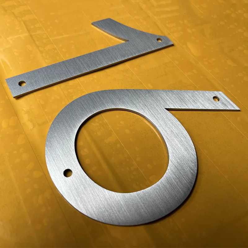 House Number Signs 5inches Floating Stainless Steel Outdoor Address Signs Metal Door Plates 0-9 For Garden Mailbox